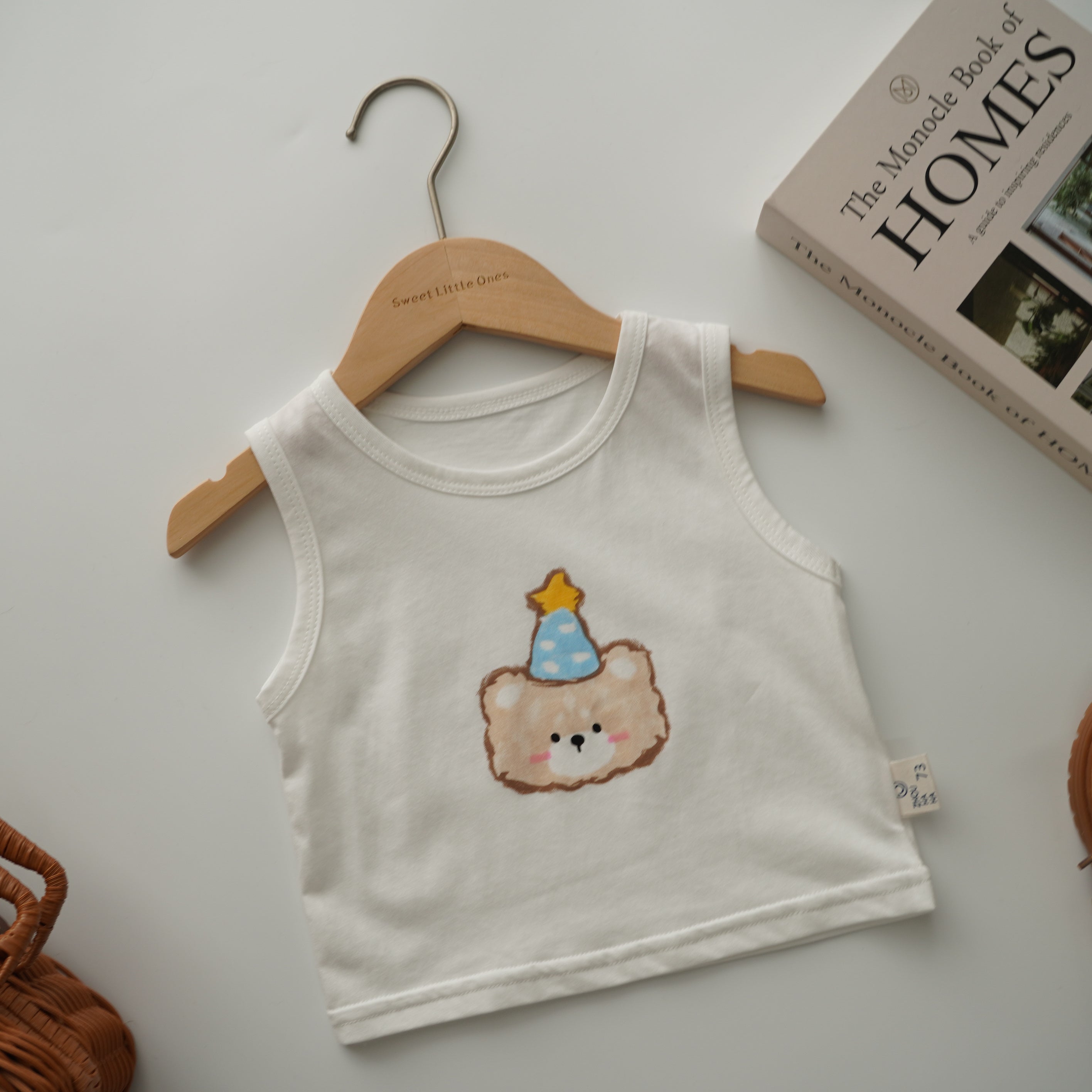 Birthday Bear Shirt with Checkered Pants Set (Size 73)