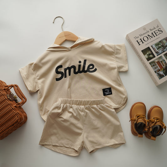 Smile Hoodie Casual Two Pieces Set