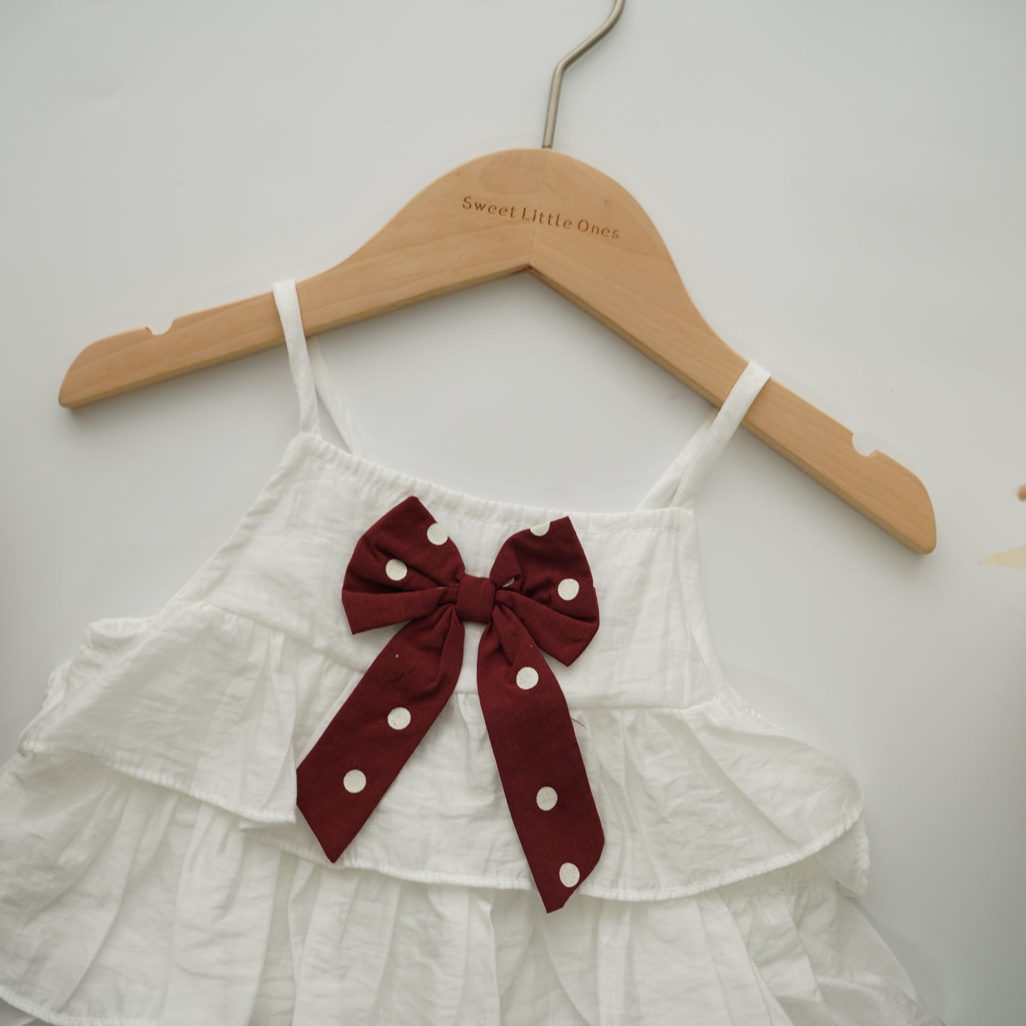 Ribbon Polka Dot Top & Skirt Two Pieces Set