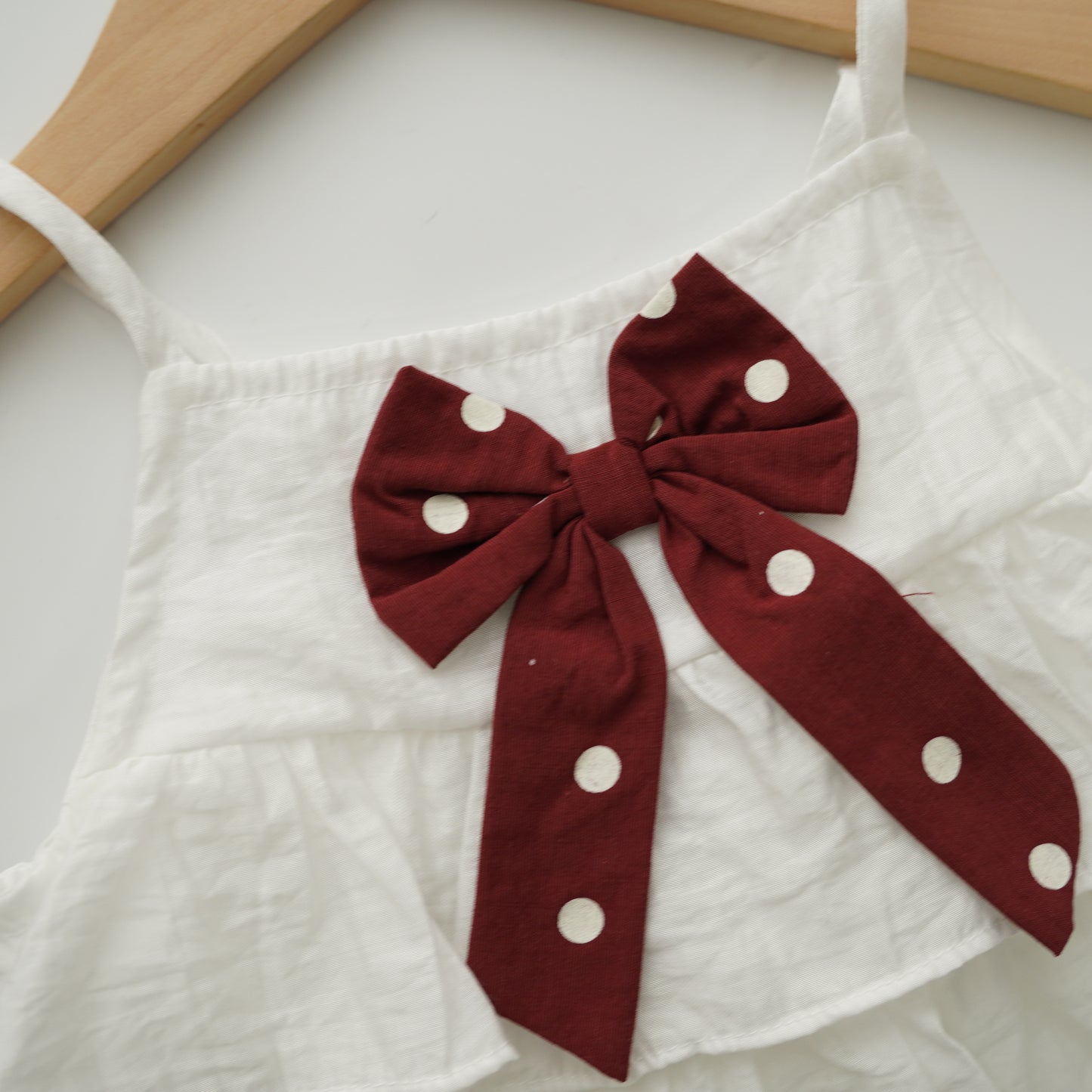 Ribbon Polka Dot Top & Skirt Two Pieces Set