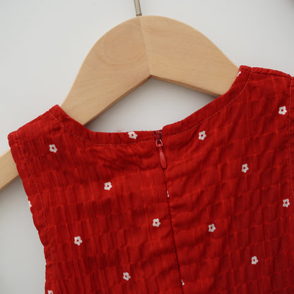 Sleeveless Red Dress with Hairband