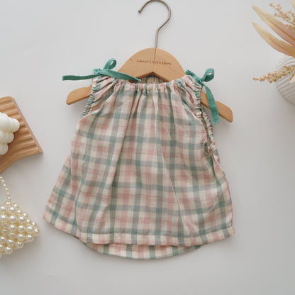 Checkered Cotton Two Pieces Set