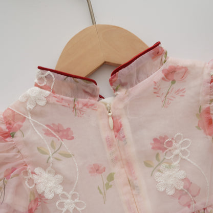 Matching Sister Puff Sleeves Cheongsam