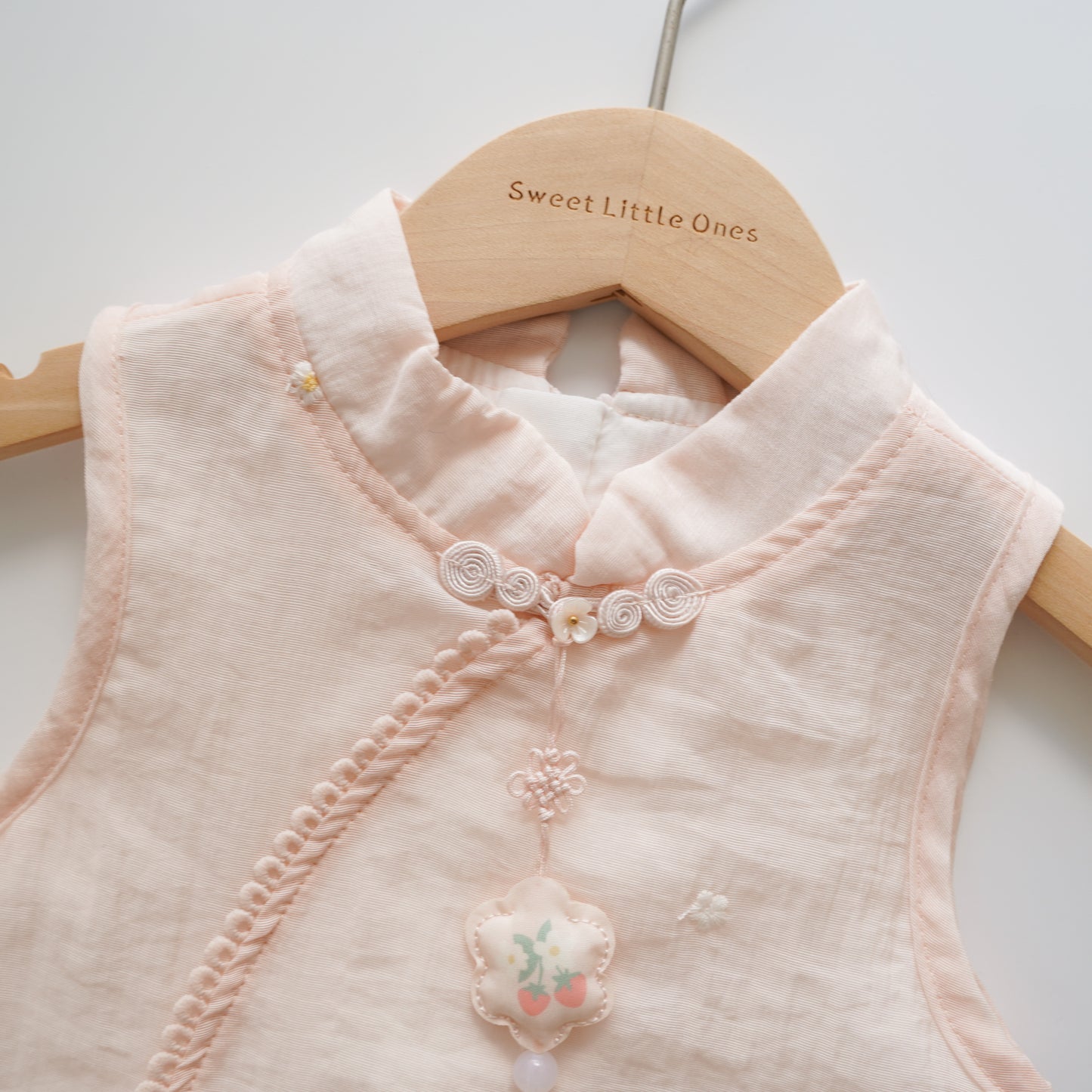 Sweetie Pink Sleeveless Chinese Pants Set