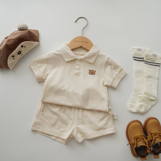 Bear Casual Polo Two Pieces Set