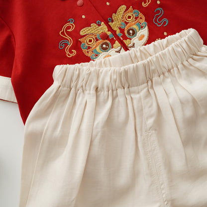 Modern Dragon Tang Two Pieces Set