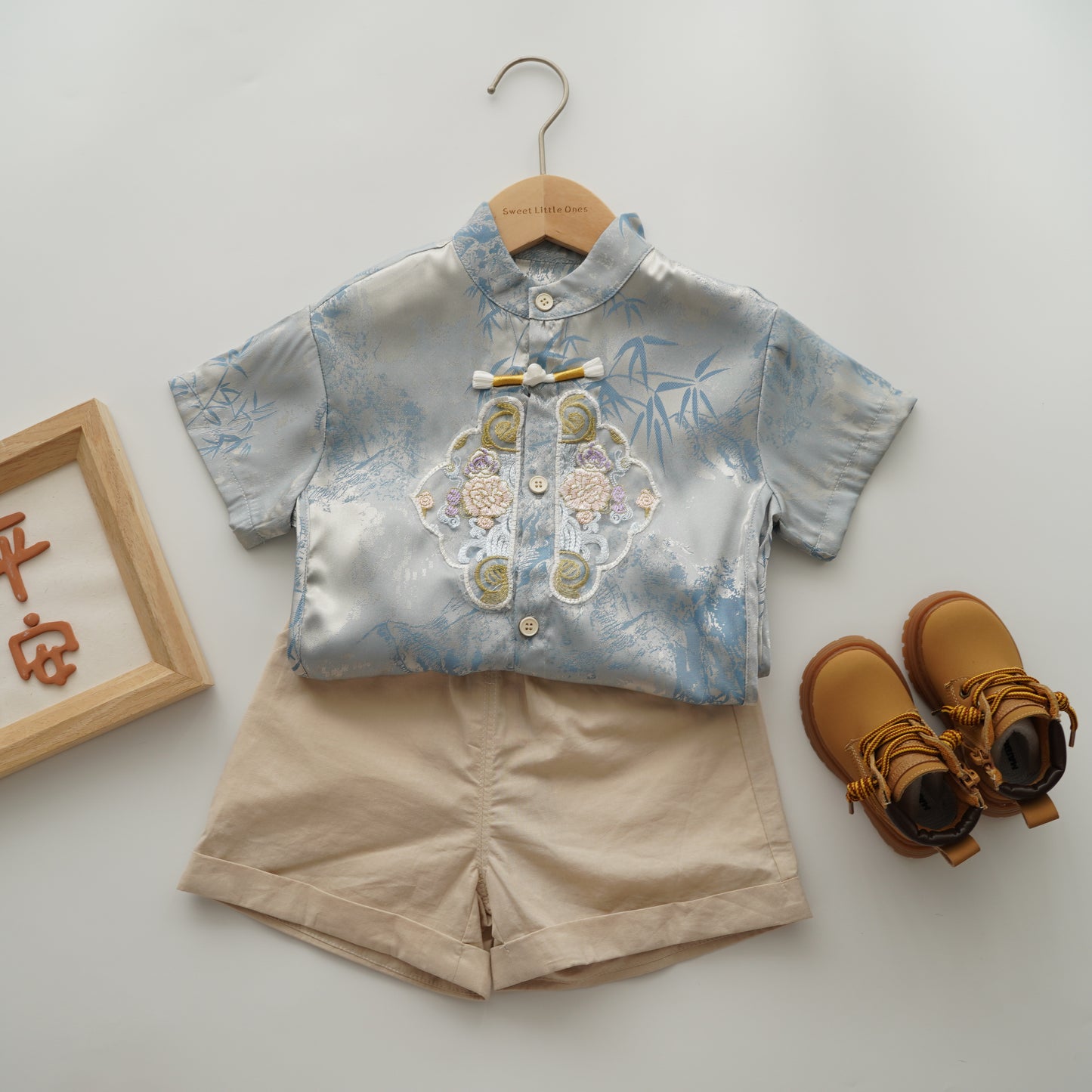 Blue Silky Boy Two Pieces Set