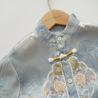 Blue Silky Boy Two Pieces Set