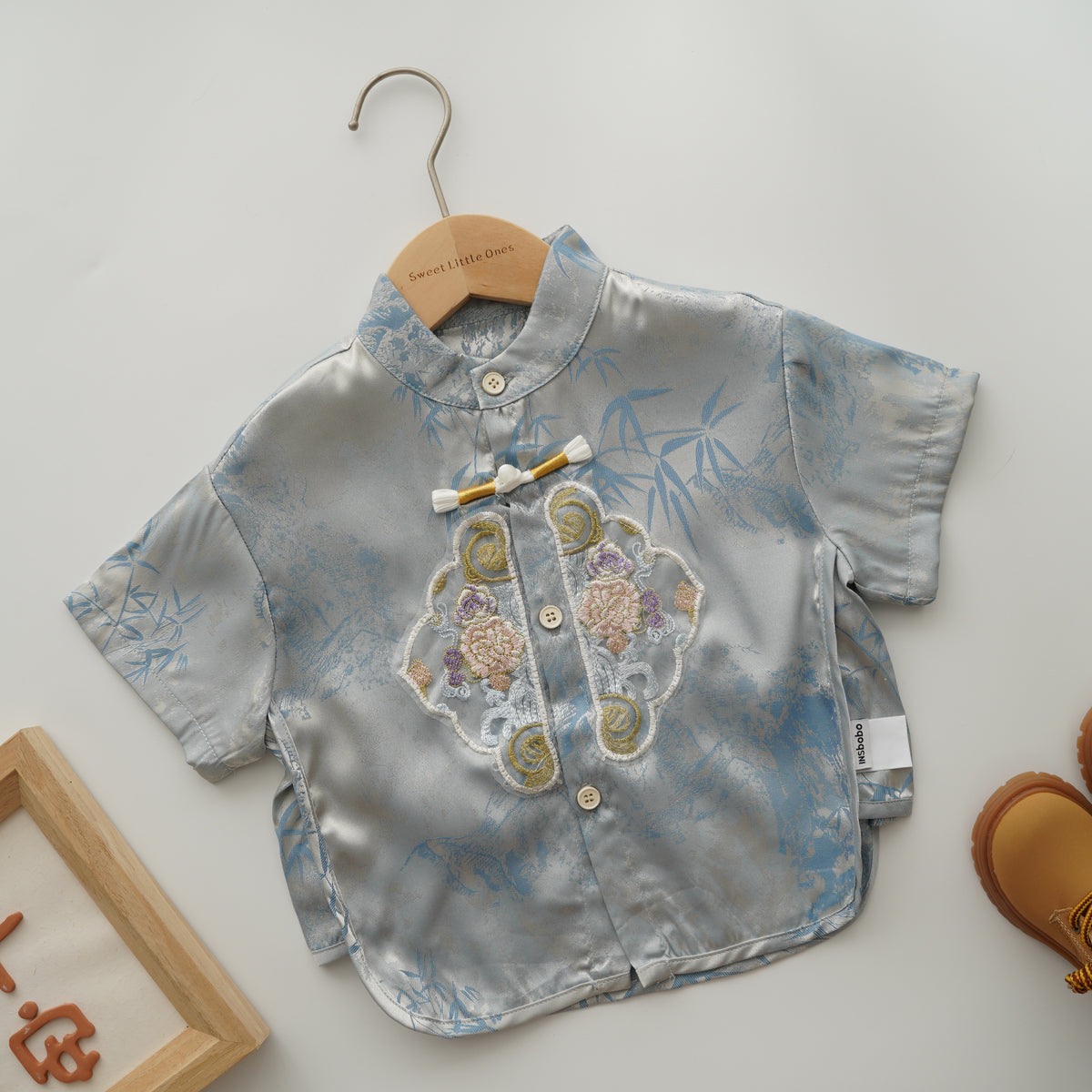Blue Silky Boy Two Pieces Set