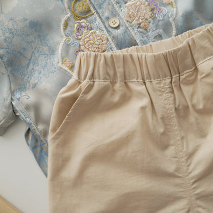 Blue Silky Boy Two Pieces Set