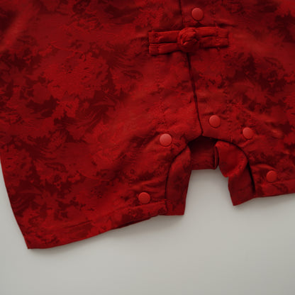 Lion Buttoned Chinese Romper