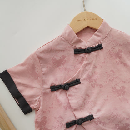 Pink Chinese Boy Two Pieces Set