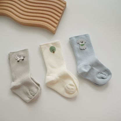 Casual Design Socks Set (3 Pairs Set)