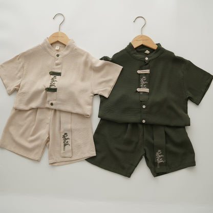 Casual Cotton Chinese Boy Suit