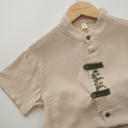 Casual Cotton Chinese Boy Suit