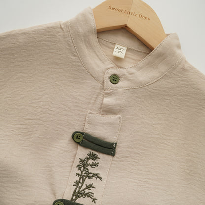 Casual Cotton Chinese Boy Suit