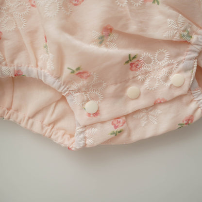 Tiny Rose Mesh Chinese Romper