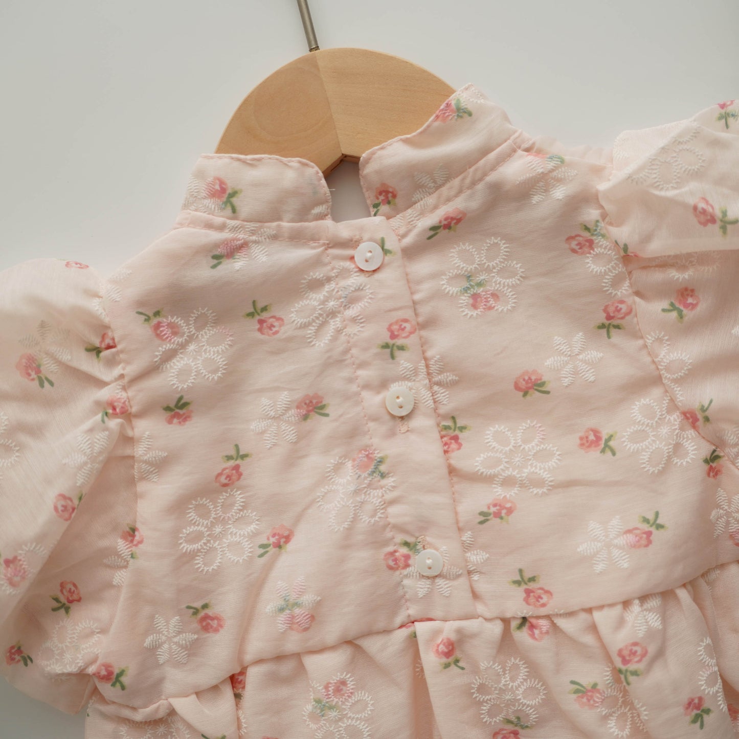 Tiny Rose Mesh Chinese Romper
