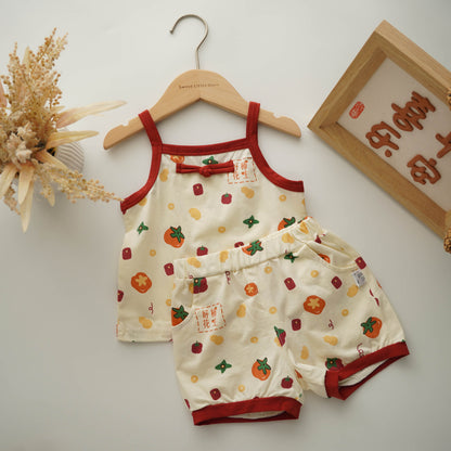 Tangerine Chinese Two Pieces Set