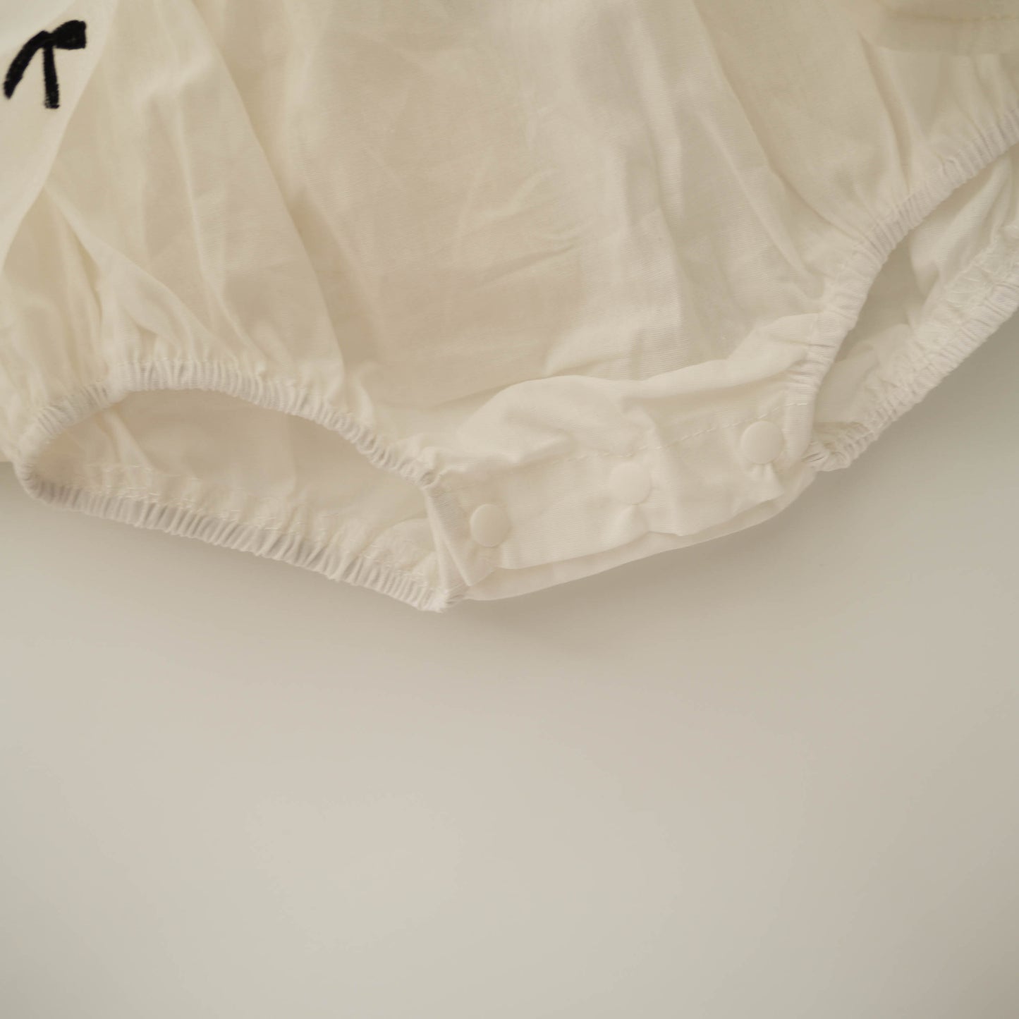 Puff Sleeves Ribbon Back Romper