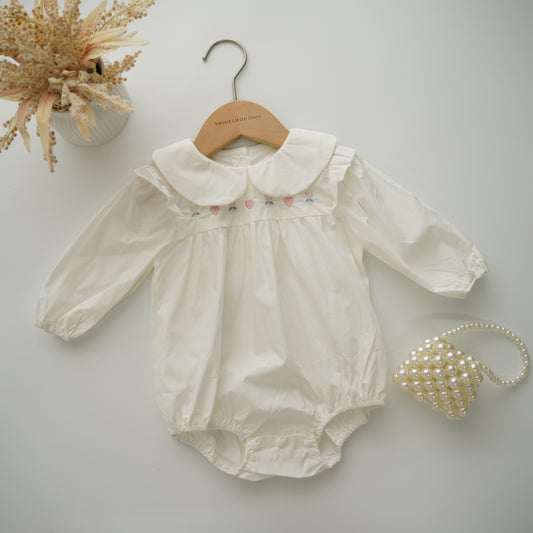 Embroidery Rabbit with Love Romper