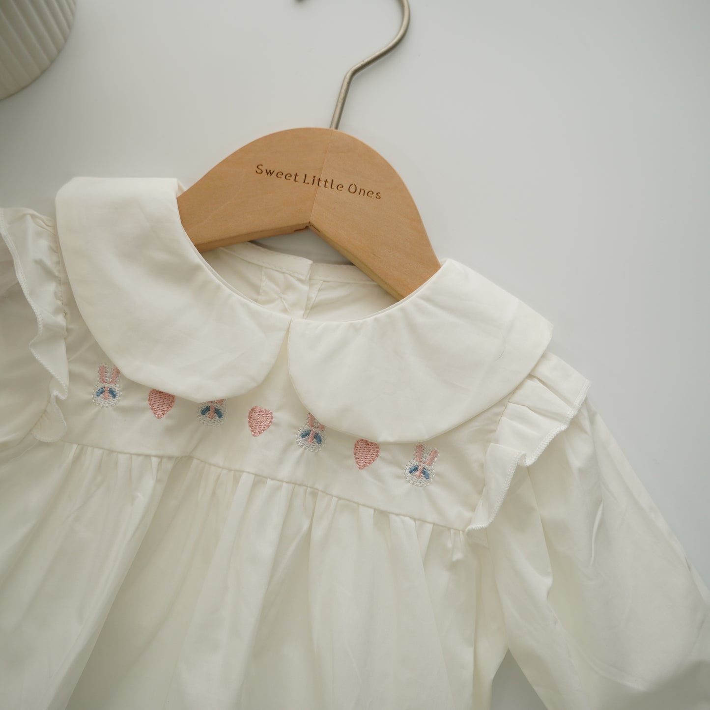 Embroidery Rabbit with Love Romper