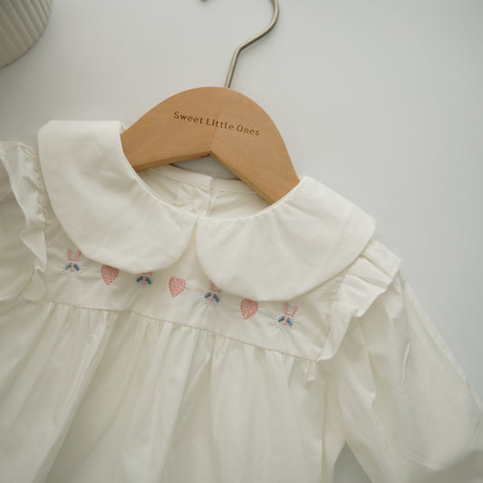 Embroidery Rabbit with Love Romper