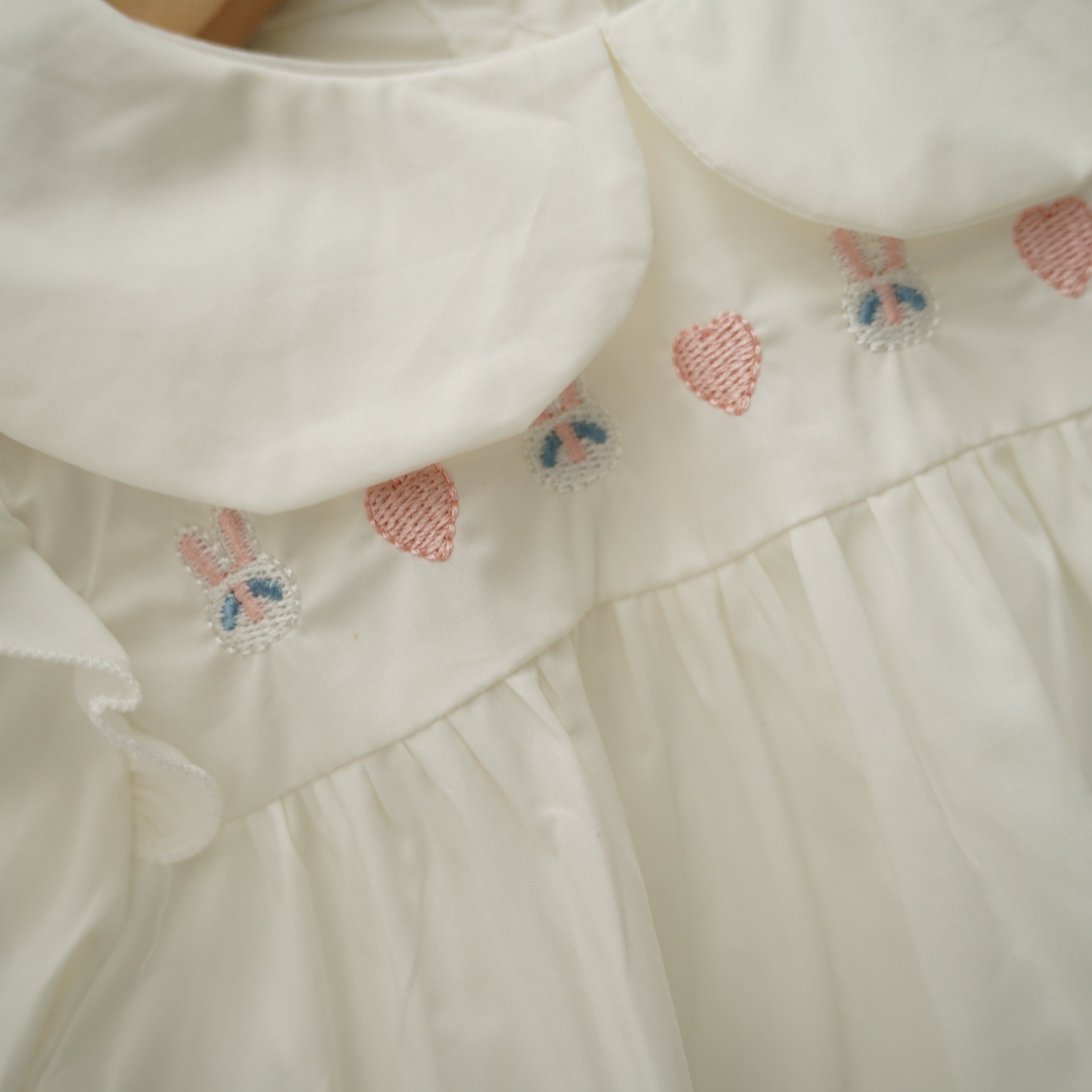 Embroidery Rabbit with Love Romper