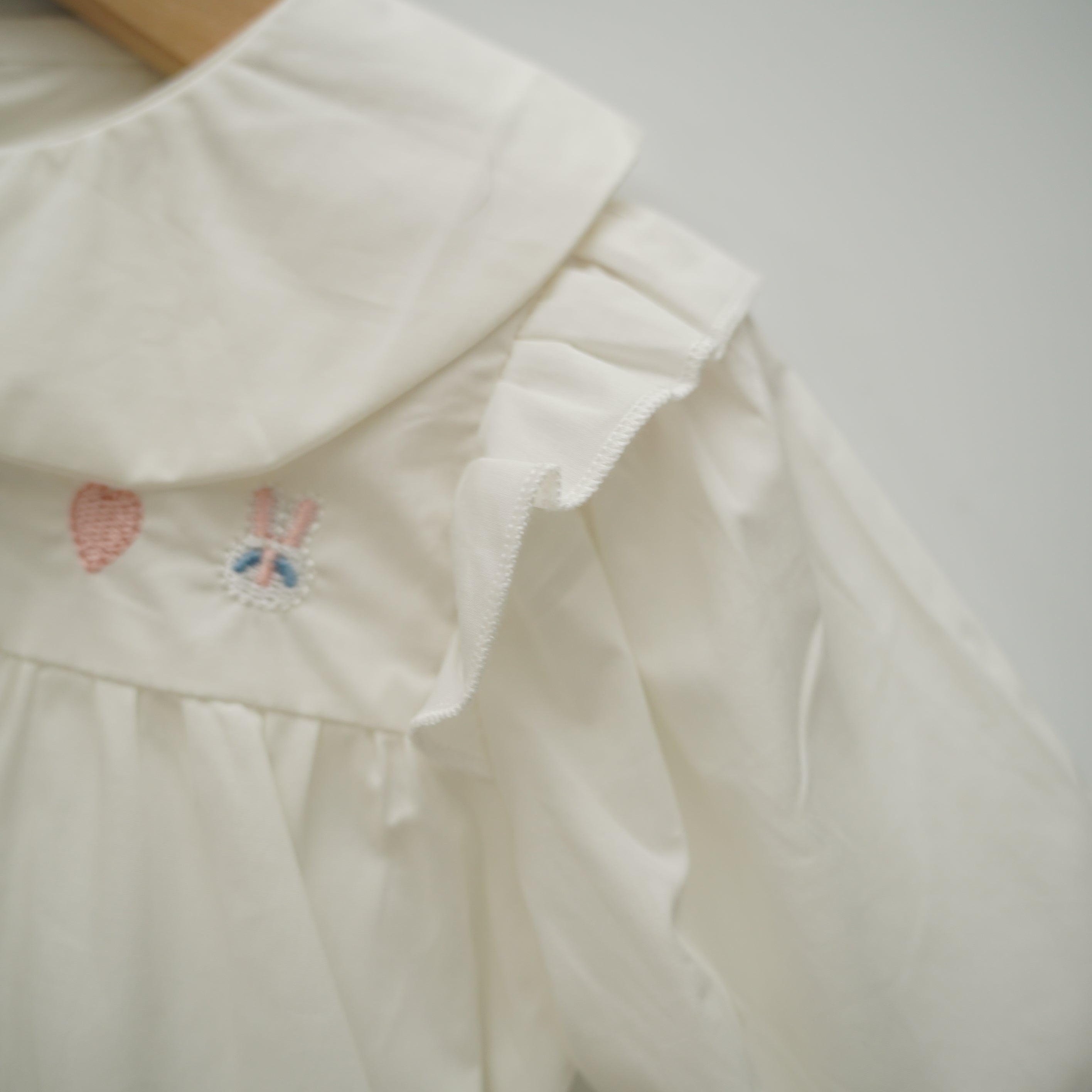 Embroidery Rabbit with Love Romper