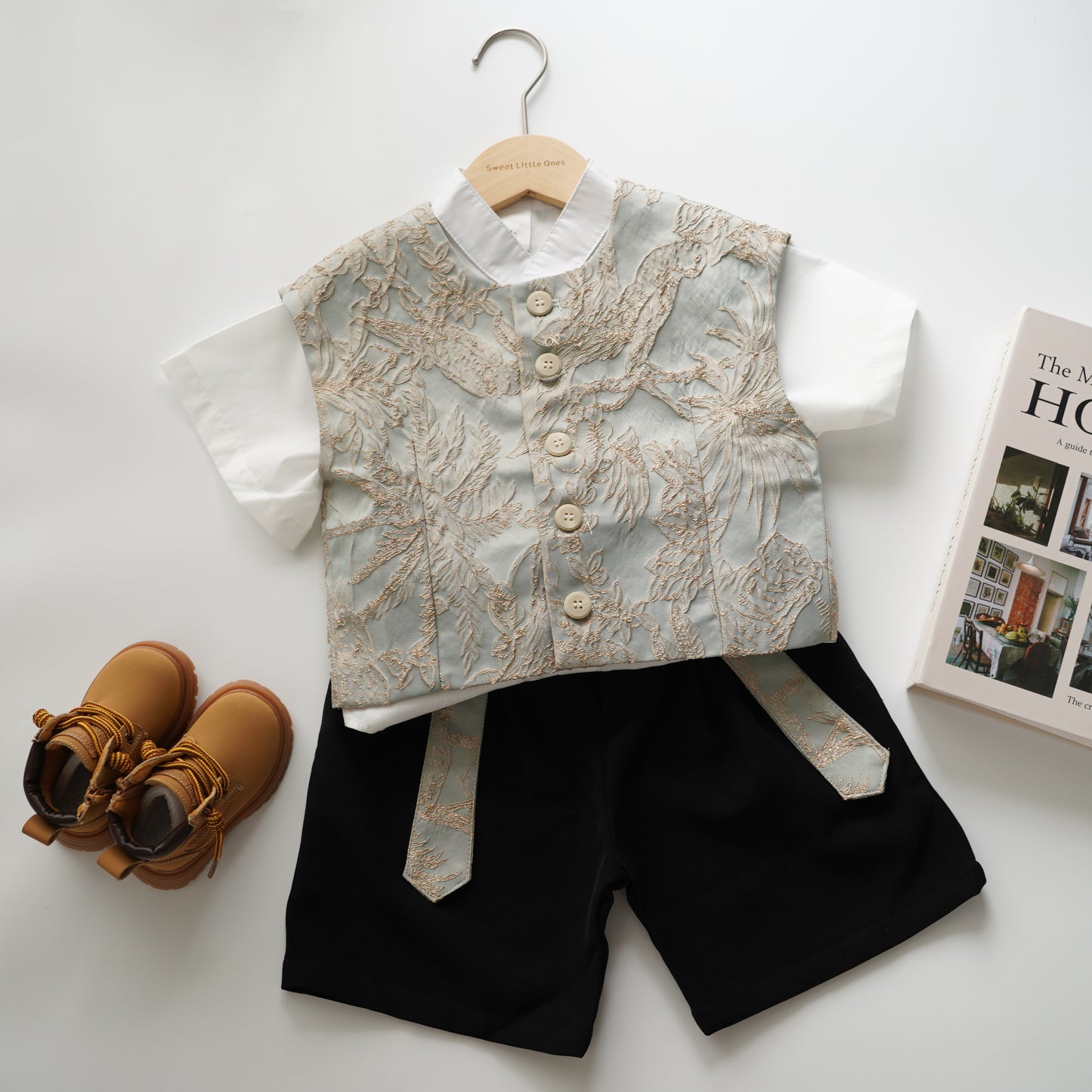 Chinese Boy Trendy Set with Vest (Size 90)