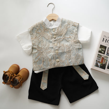 Chinese Boy Trendy Set with Vest (Size 90)
