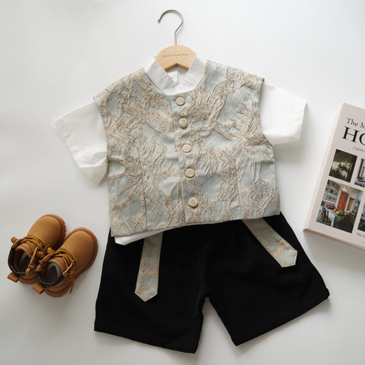 Chinese Boy Trendy Set with Vest (Size 90)