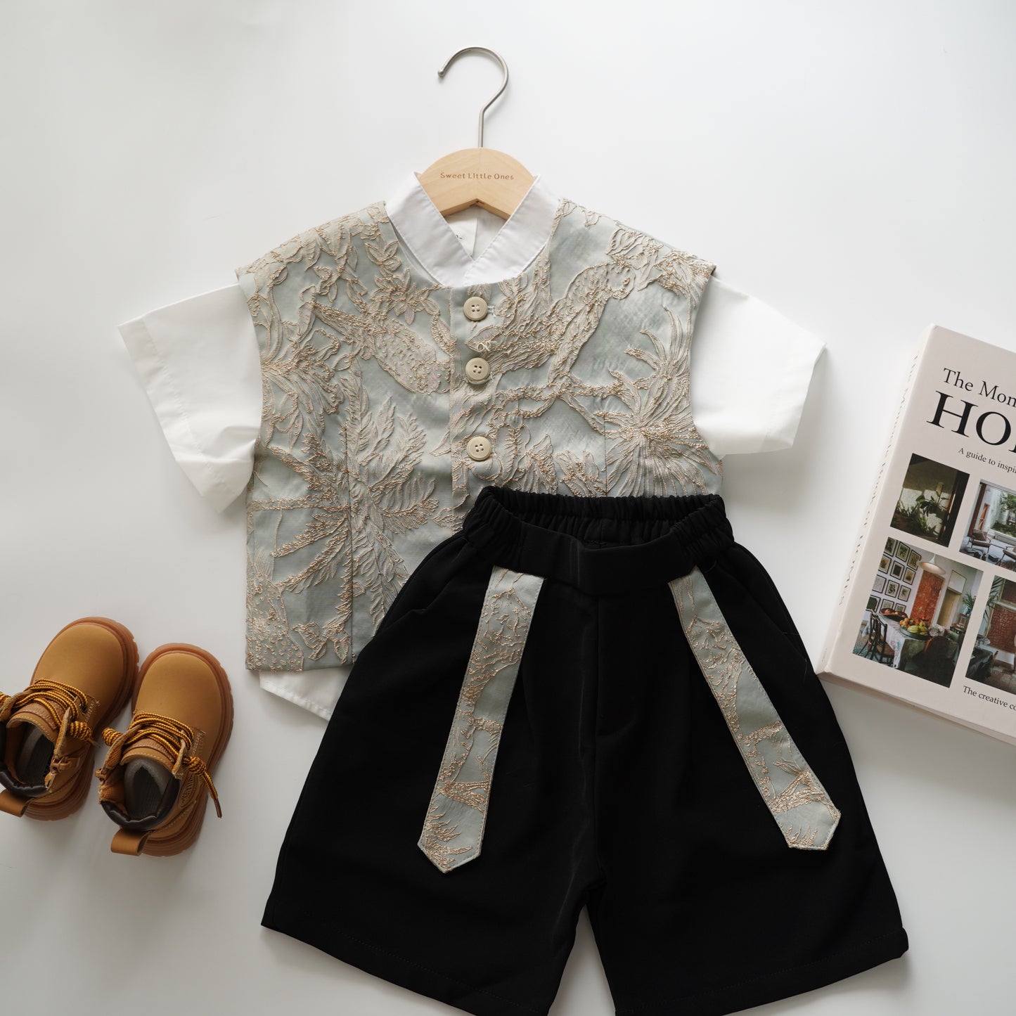 Chinese Boy Trendy Set with Vest (Size 90)