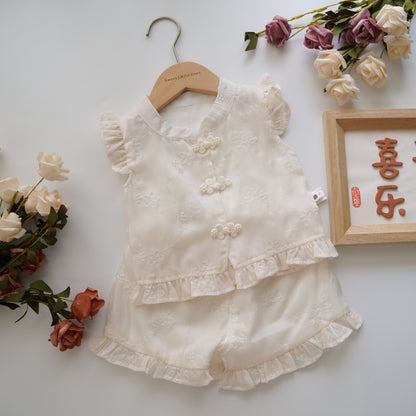 Modern Ruffled Chinese Plain Set