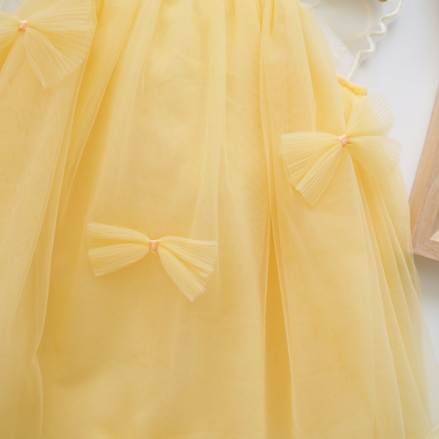 3D Back Butterfly Yellow Dress (Size 90)