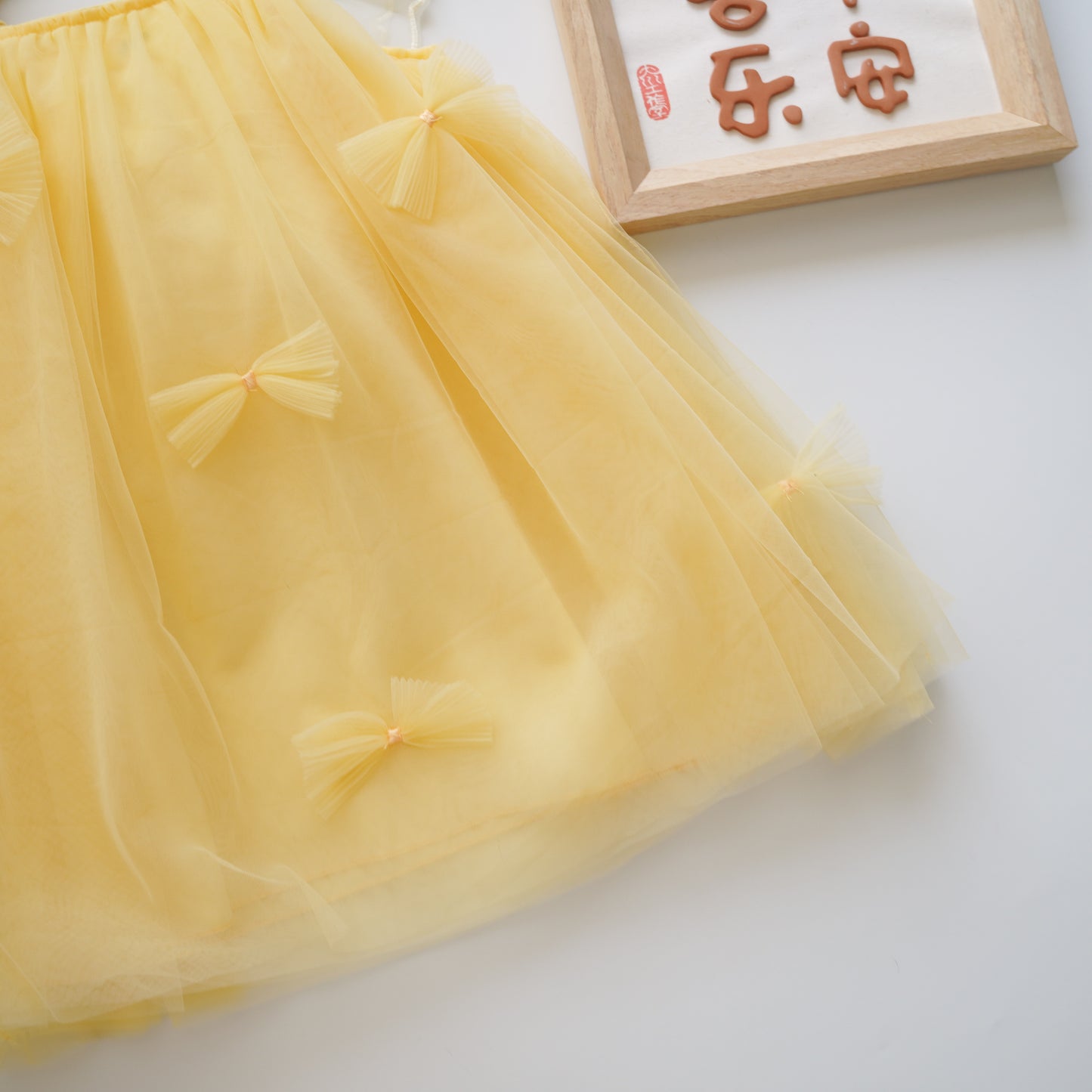3D Back Butterfly Yellow Dress (Size 90)