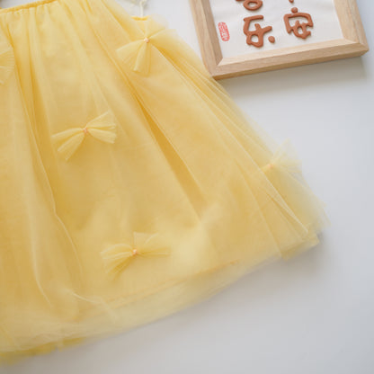 3D Back Butterfly Yellow Dress (Size 90)