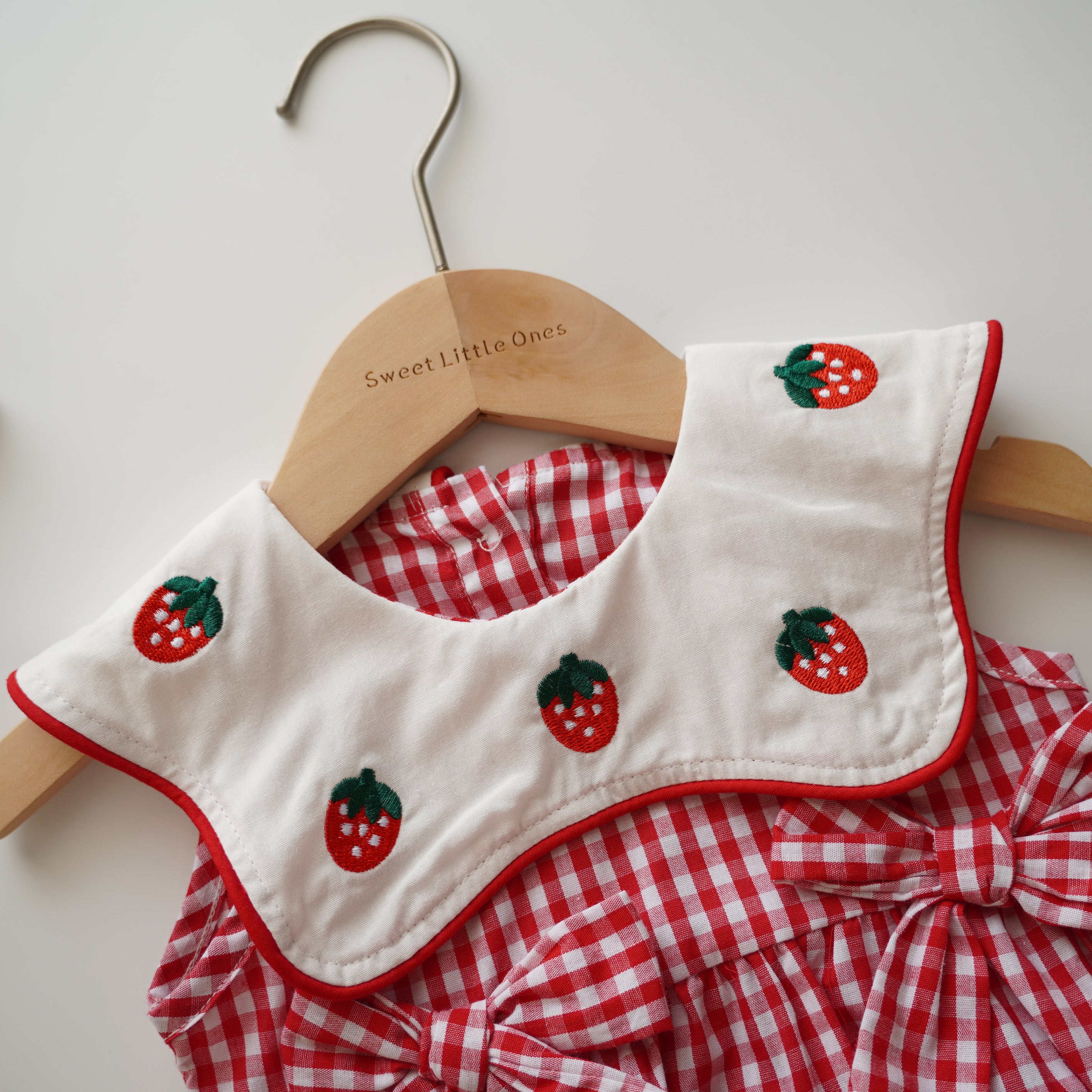 Strawberry Checkered Romper