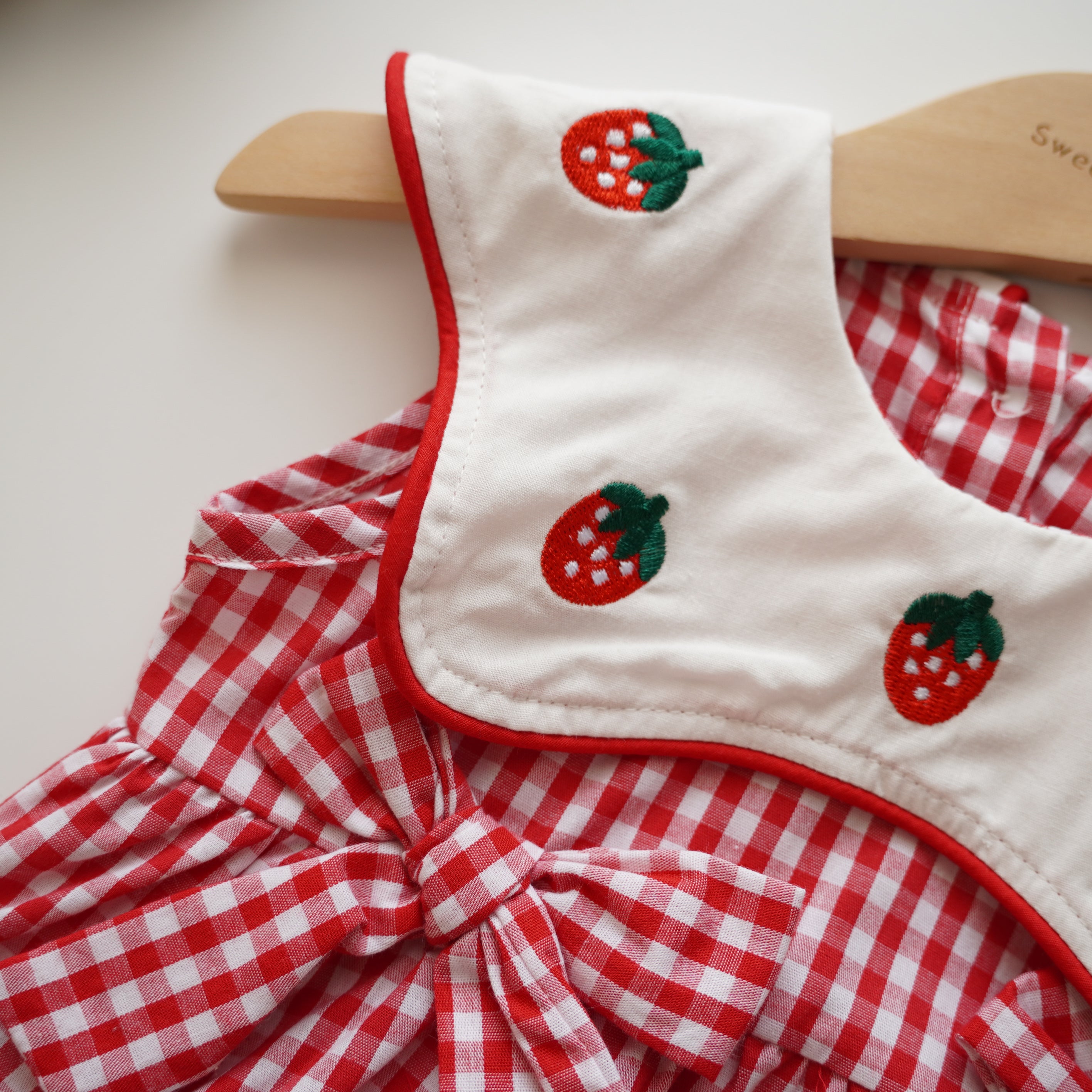 Strawberry Checkered Romper