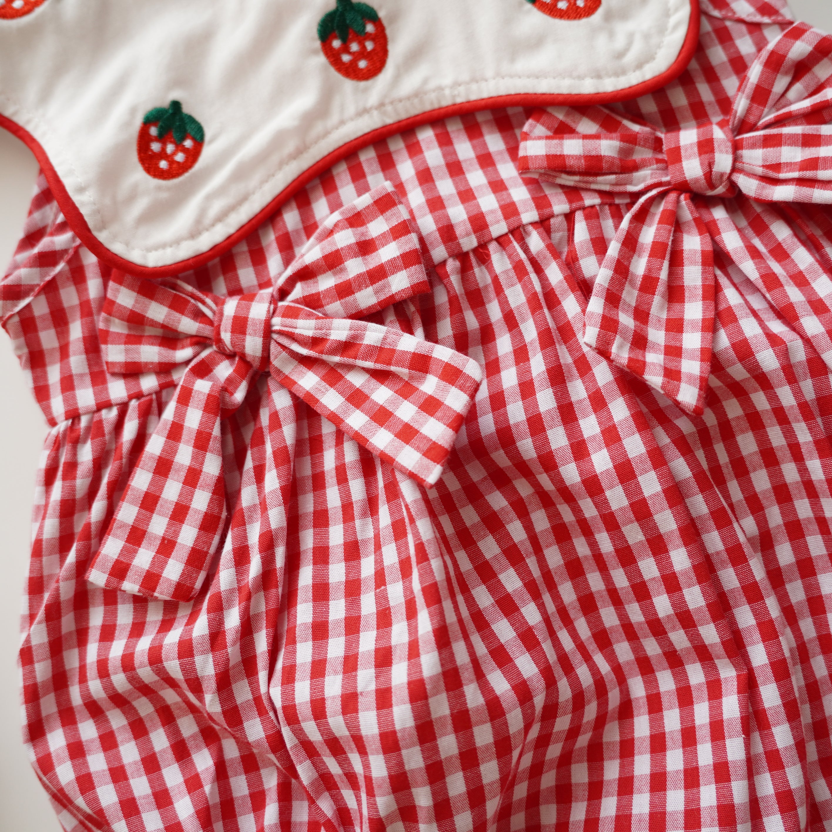 Strawberry Checkered Romper