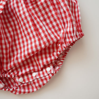 Strawberry Checkered Romper