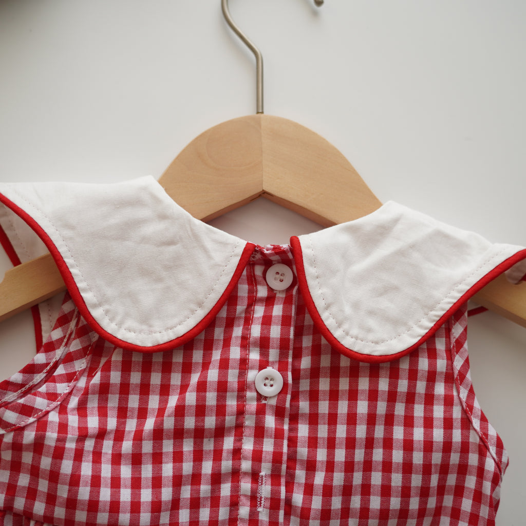 Strawberry Checkered Romper