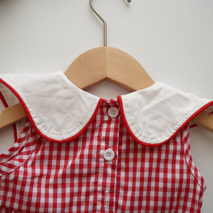 Strawberry Checkered Romper