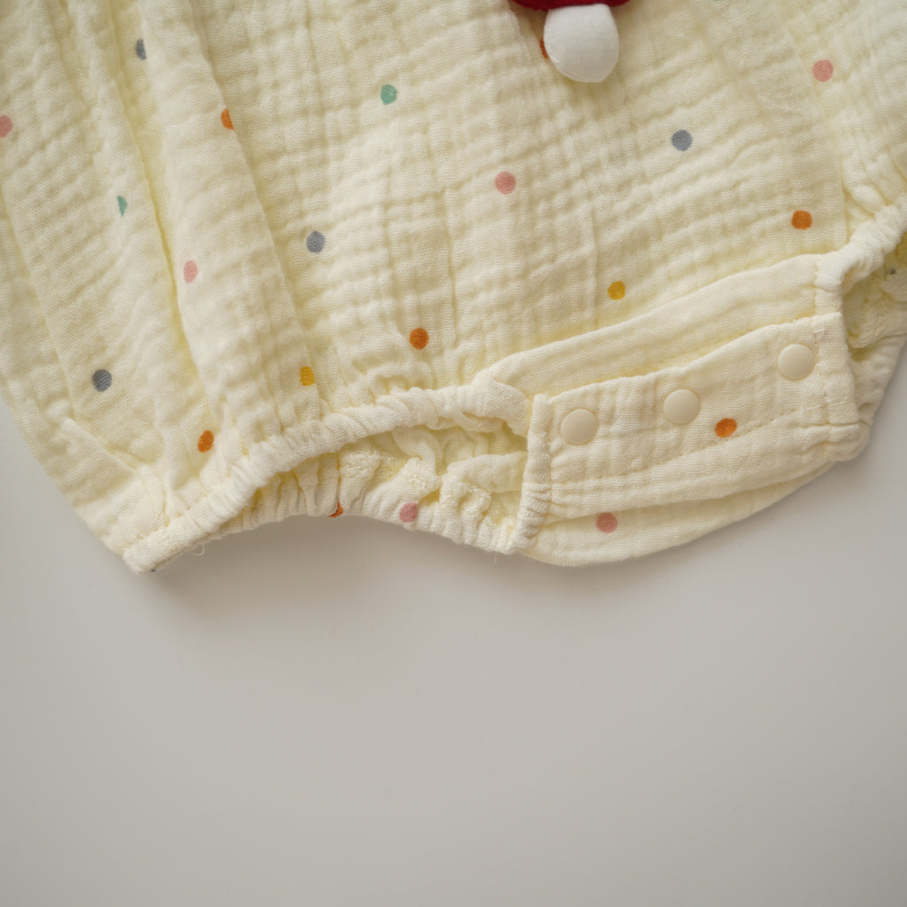 3D Mushroom Cotton Romper