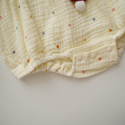 3D Mushroom Cotton Romper