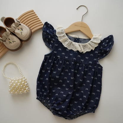 Denim Ruffled Romper