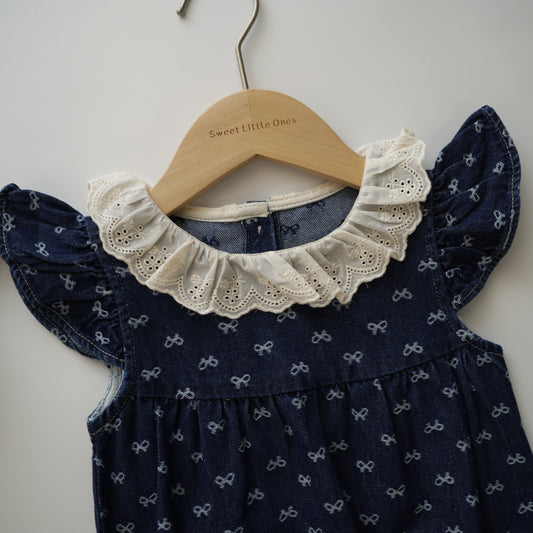 Denim Ruffled Romper