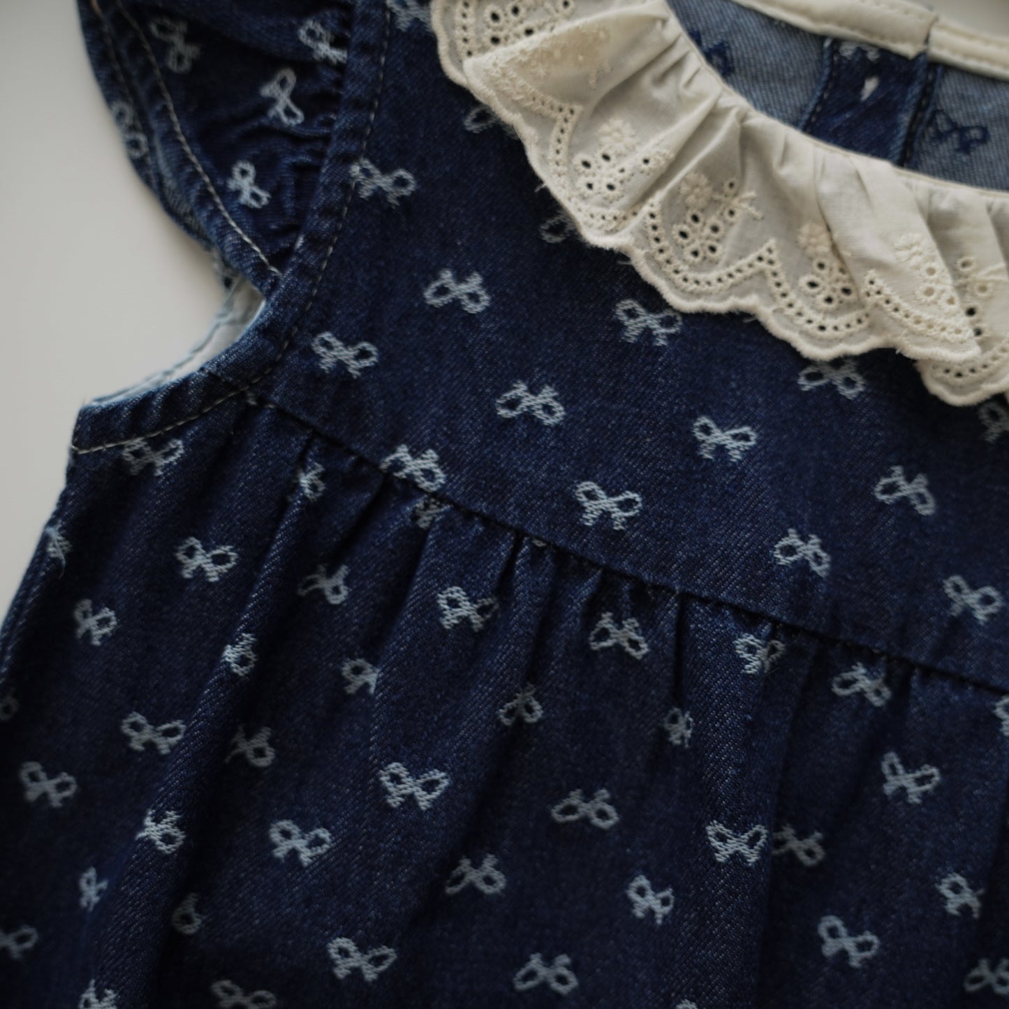 Denim Ruffled Romper