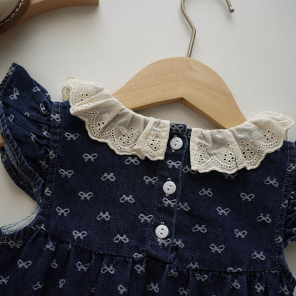 Denim Ruffled Romper