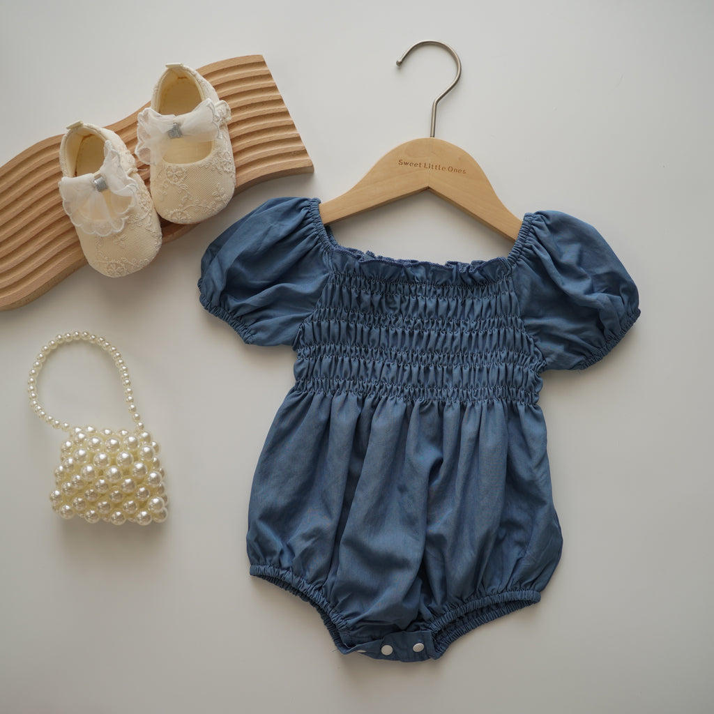 Puff Sleeves Casual Romper